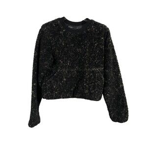 prAna Women's Polar Escape Sweater Sweatshirt Black Size S Pullover Fleece Cozy